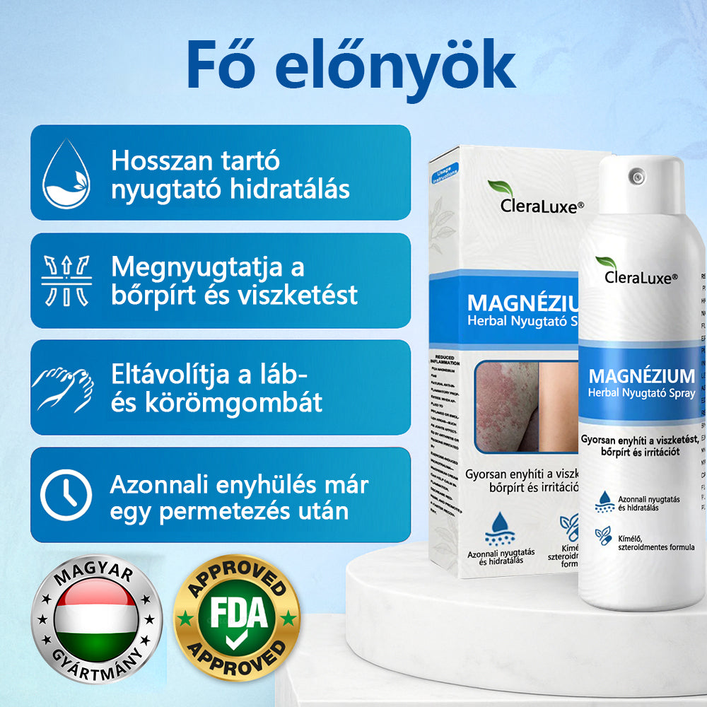 👩🏻⚕️CleraNature® Magnéziumos Spray – Gyors Enyhülés Viszkető, Vörös és Érzékeny Bőrre (Még Intim Területeken is)✨✨