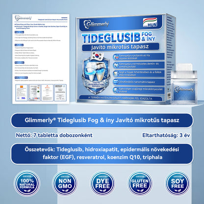 🦷𝐆𝐥𝐢𝐦𝐦𝐞𝐫𝐥𝐲®😁  Tideglusib Fog & íny Javító mikrotűs tapasz | Fejlett őssejt-aktiváló fogcsíkok (újjáépíti a fogzománcot és a dentint • erősíti az ínyt • megszünteti a fogkövet és a szagokat • megállítja a fogérzékenységet)) 3.0🦷