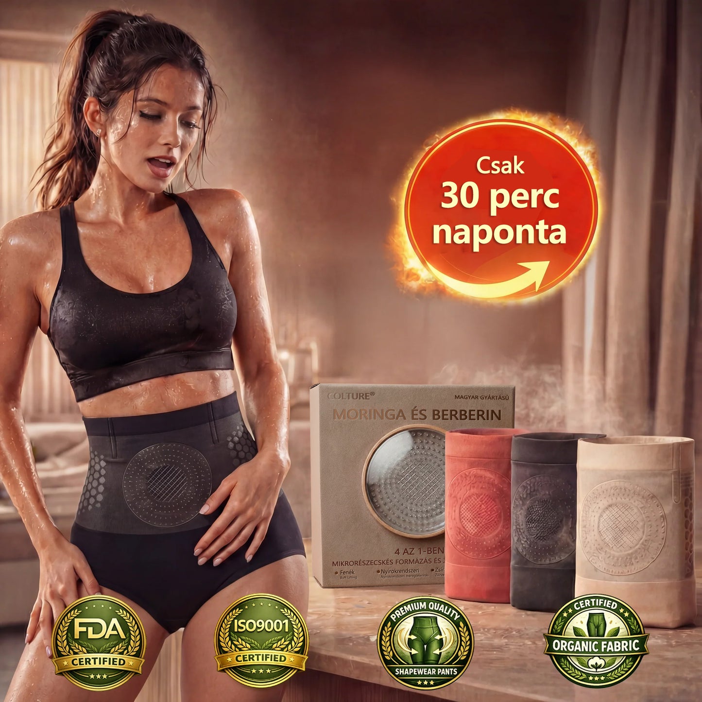 🎉Hivatalos márkabolt |✅💫 COLTURE® 2026 Moringa & Berberine 4-in-1 mikrorészecskés alakformáló és zsírégető rövidnadrág✨✨🔥